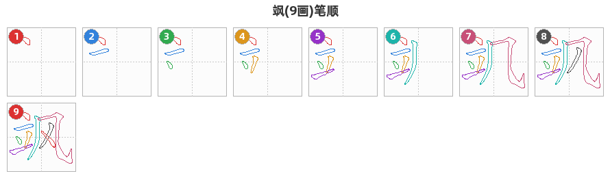 飒笔顺分解图