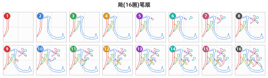 飚笔顺分解图
