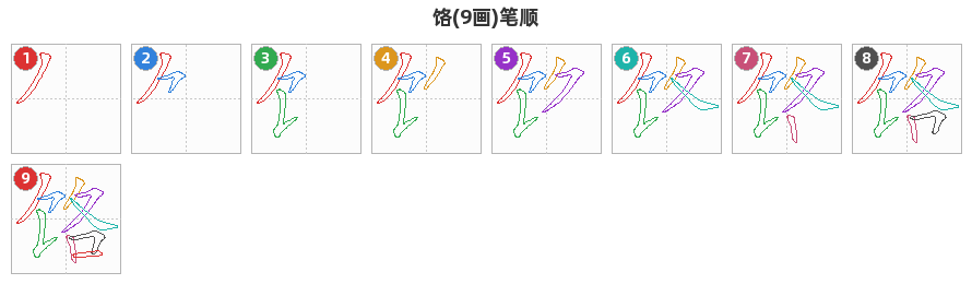 饹笔顺分解图