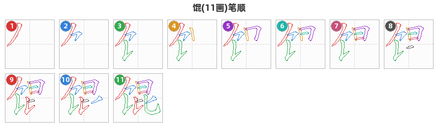 馄笔顺分解图