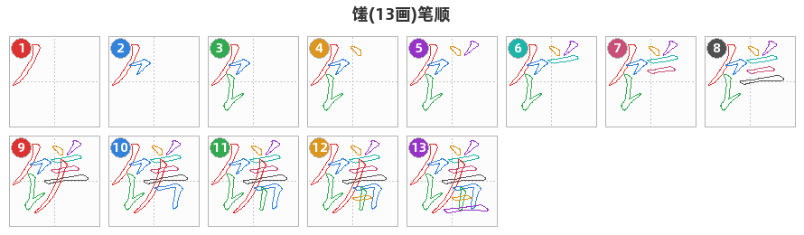 馐笔顺分解图