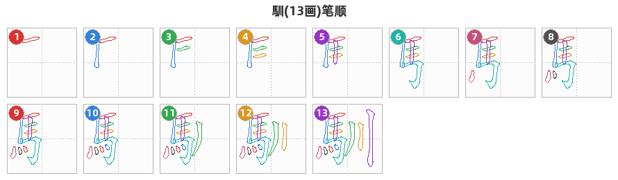 馴笔顺分解图