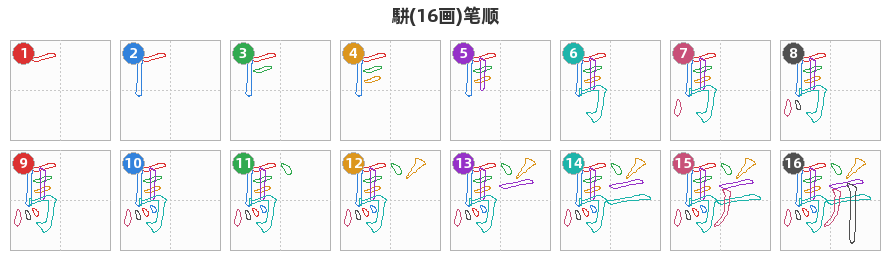 駢笔顺分解图