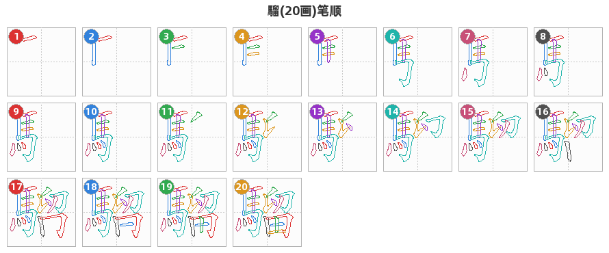 騮笔顺分解图