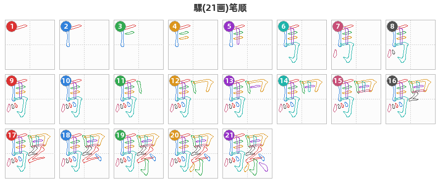 騾笔顺分解图