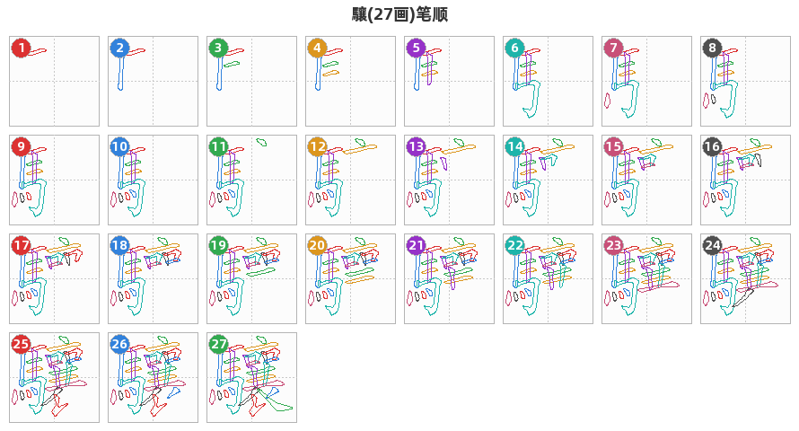 驤笔顺分解图