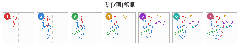 驴笔顺分解图