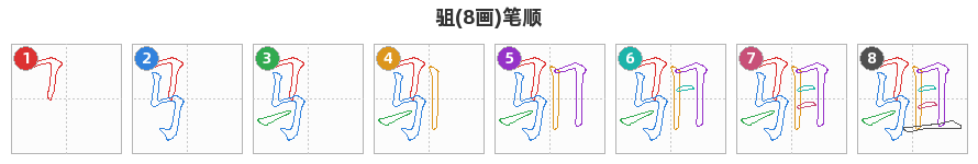 驵笔顺分解图