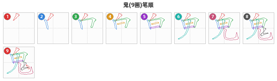鬼笔顺分解图