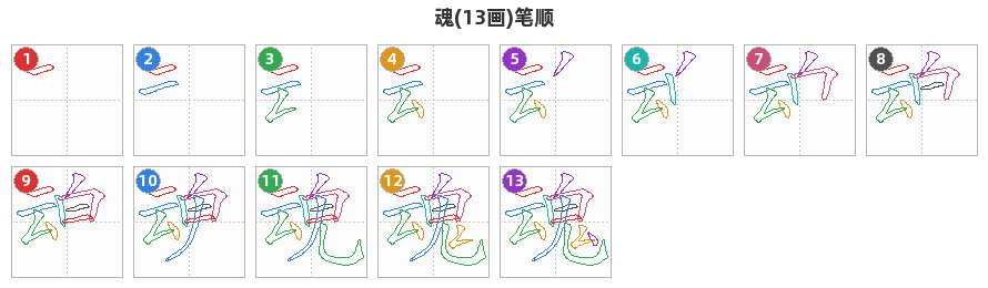 魂笔顺分解图
