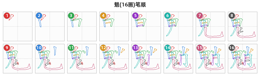 魈笔顺分解图