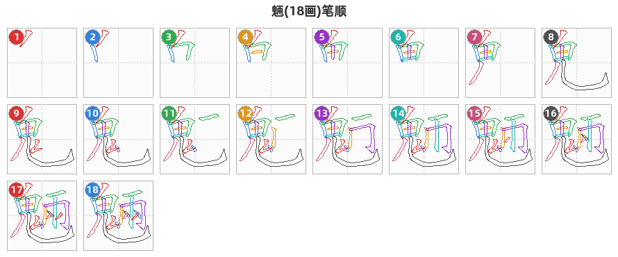魎笔顺分解图