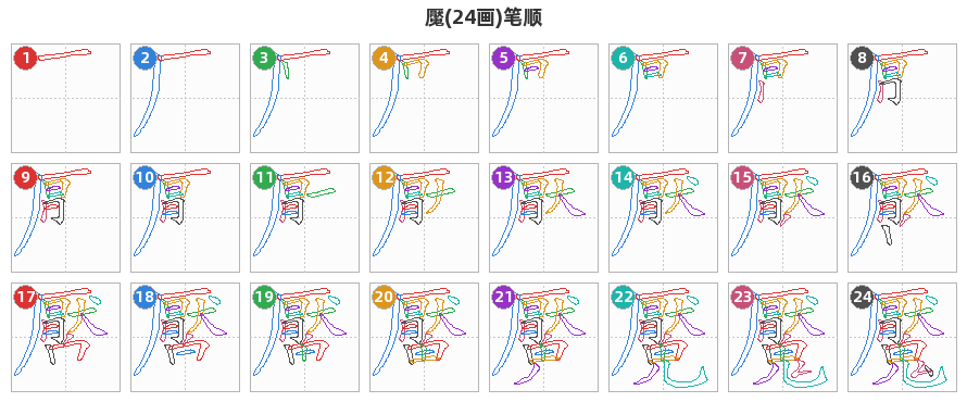 魘笔顺分解图