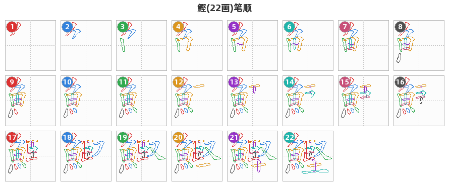 鰹笔顺分解图