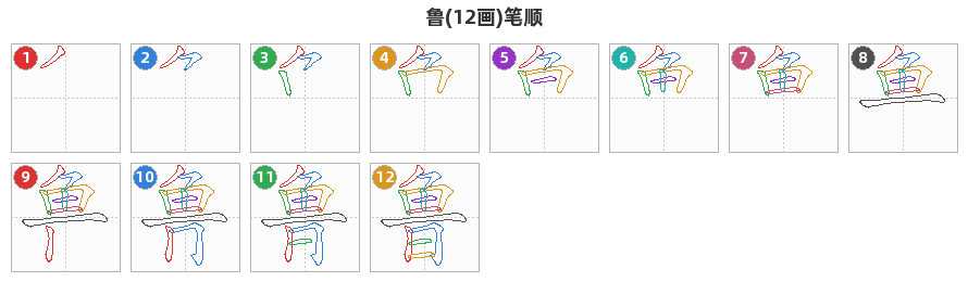 鲁笔顺分解图