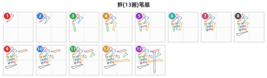 鲆笔顺分解图