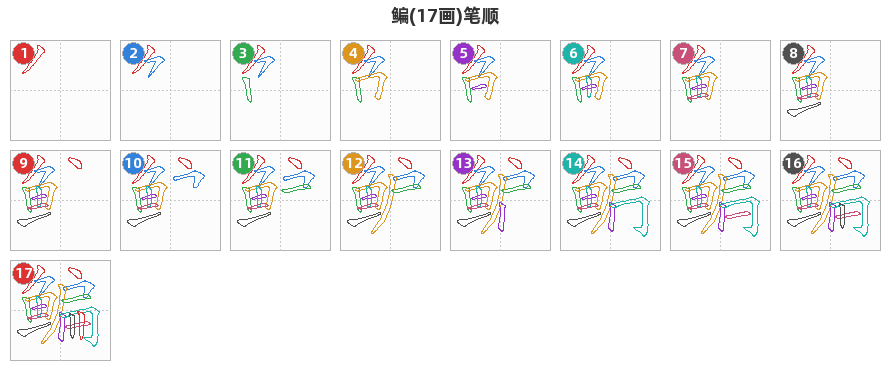 鳊笔顺分解图
