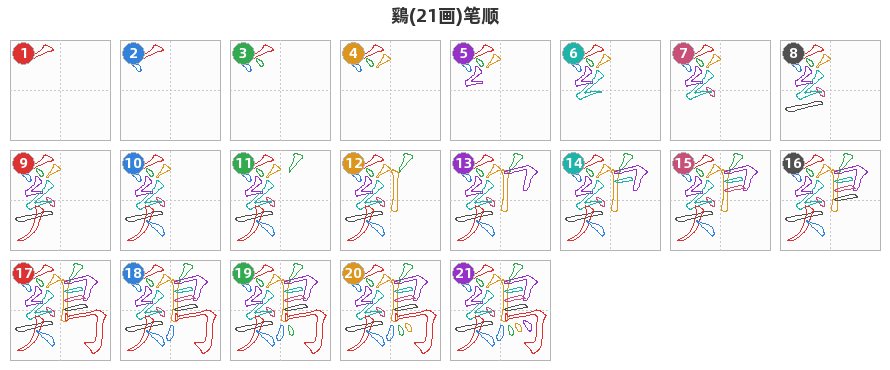 鷄笔顺分解图