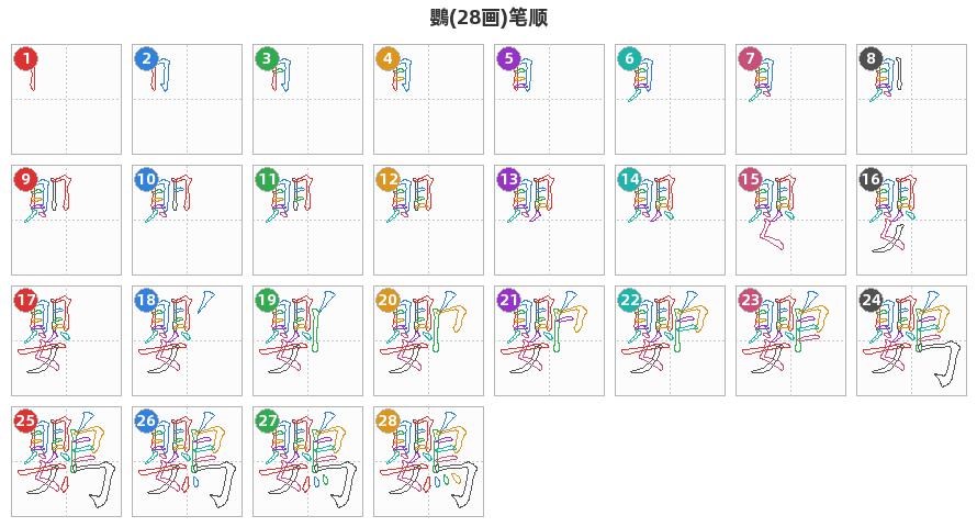 鸚笔顺分解图