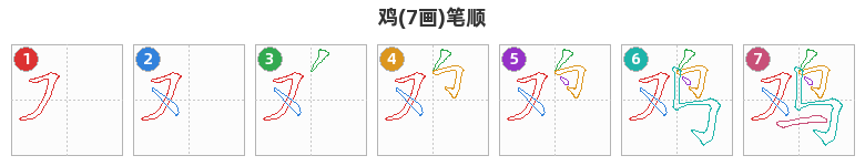 鸡笔顺分解图