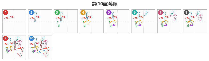 鸪笔顺分解图