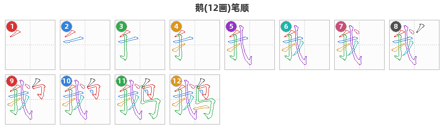 鹅笔顺分解图