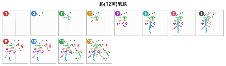 鹈笔顺分解图