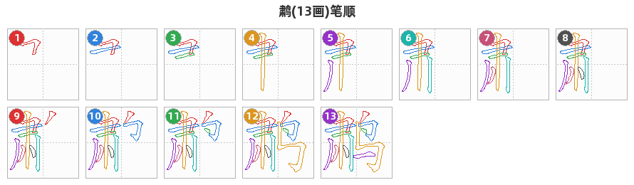 鹔笔顺分解图