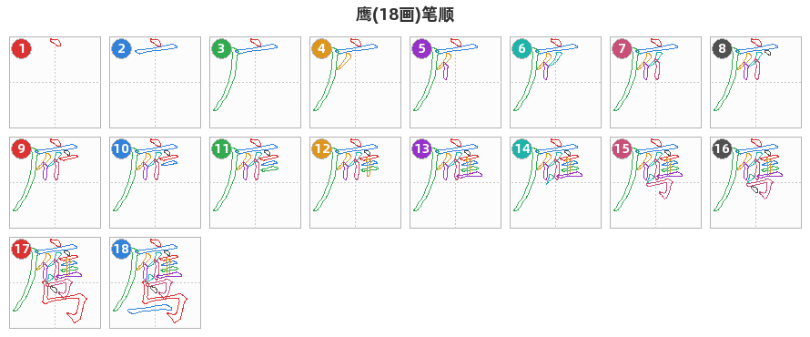 鹰笔顺分解图