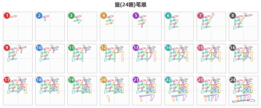 鹽笔顺分解图