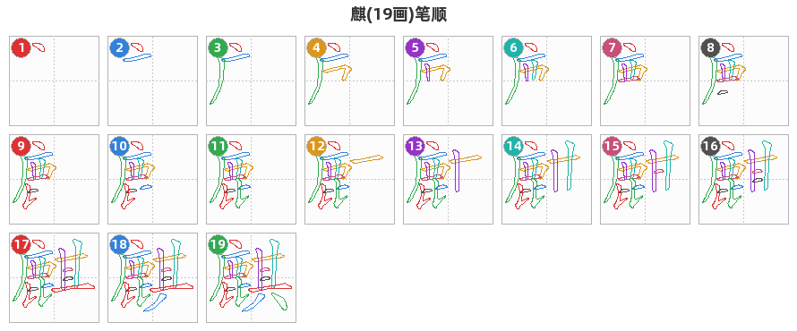 麒笔顺分解图