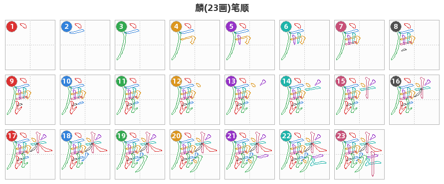 麟笔顺分解图