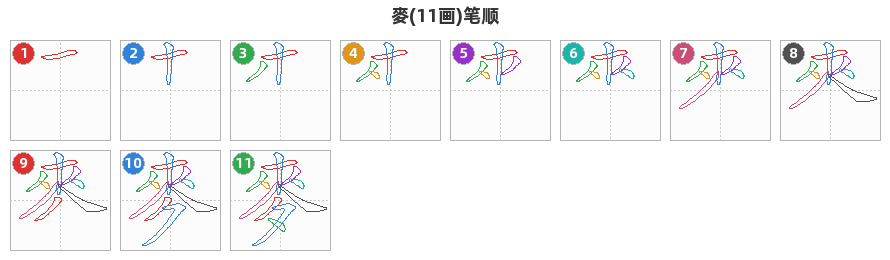 麥笔顺分解图