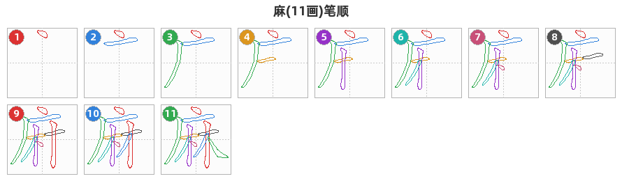 麻笔顺分解图