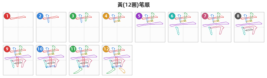 黃笔顺分解图