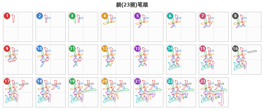 齮笔顺分解图